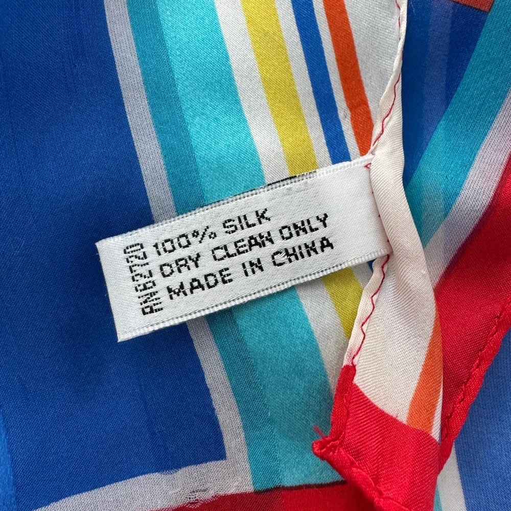 Oscar de la Renta Vintage Multicolor Colorblock Scarf